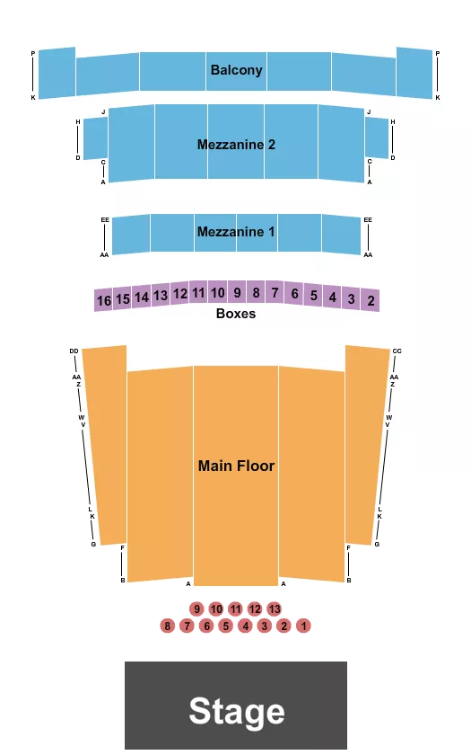 ENDSTAGE TABLES Seating Map Seating Chart