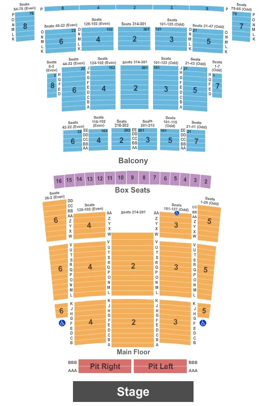 ENDSTAGE Seating Map Seating Chart