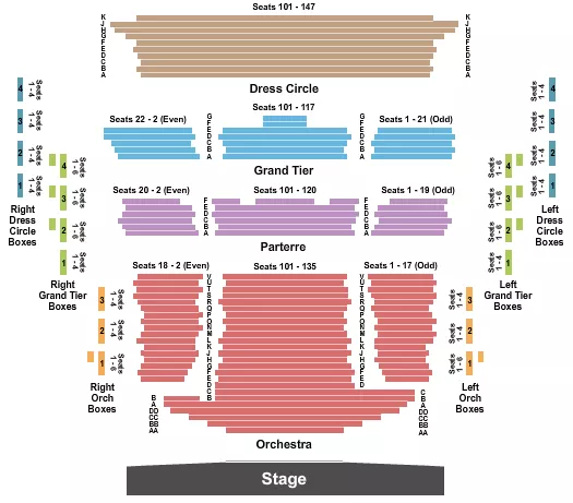 DIAMONSTEIN CONCERT HALL CNU FERGUSON CENTER FOR THE ARTS ENDSTAGE Seating Map Seating Chart