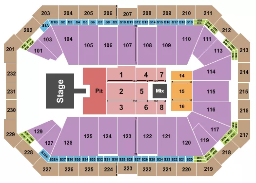 BREAKING BENJAMIN Seating Map Seating Chart