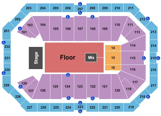 ENDSTAGE GA FLOOR Seating Map Seating Chart