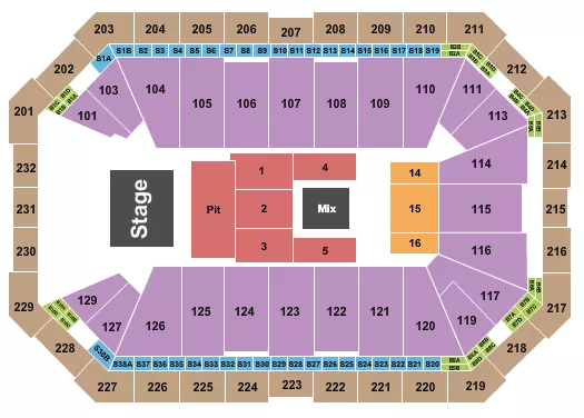 ENDSTAGE PIT 3 Seating Map Seating Chart