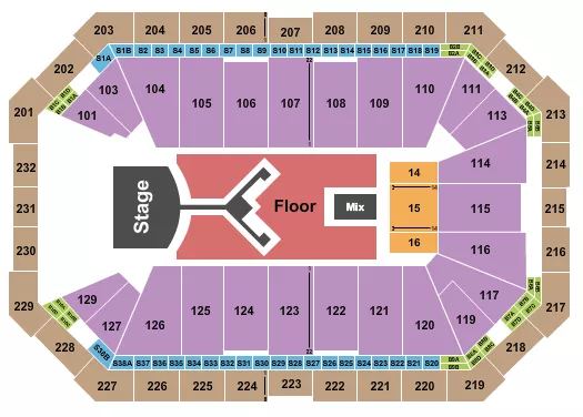 SHINEDOWN Seating Map Seating Chart