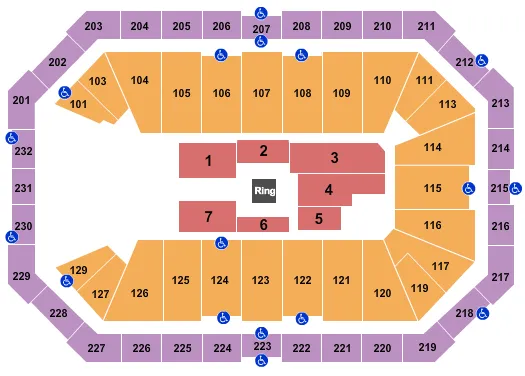 WWE Seating Map Seating Chart