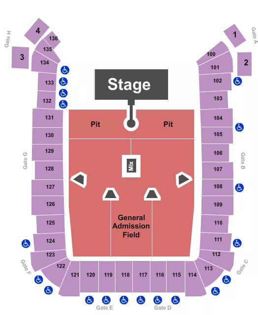 DICKS SPORTING GOODS PARK KYGO Seating Map Seating Chart