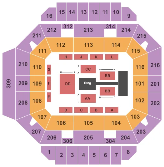 WWE Seating Map Seating Chart