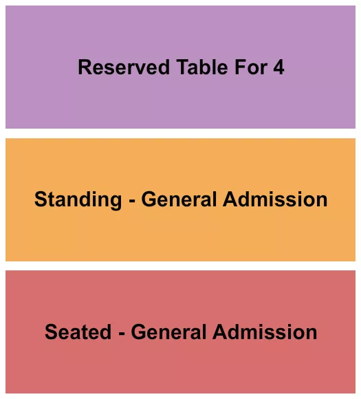 GA SEATED STANDING TABLES Seating Map Seating Chart