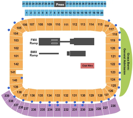 DIGNITY HEALTH SPORTS PARK STADIUM NITRO CIRCUS Seating Map Seating Chart