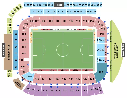 DIGNITY HEALTH SPORTS PARK STADIUM SOCCER 5 Seating Map Seating Chart