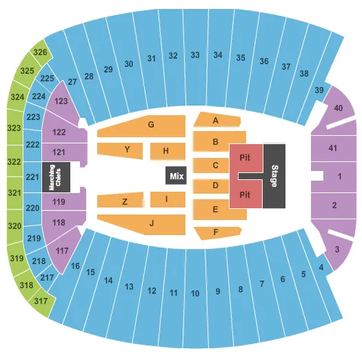BLAKE SHELTON Seating Map Seating Chart