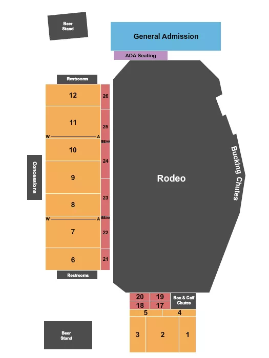 RODEO 2 Seating Map Seating Chart
