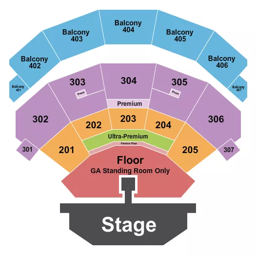 ENDSTAGE SRO CATWALK Seating Map Seating Chart