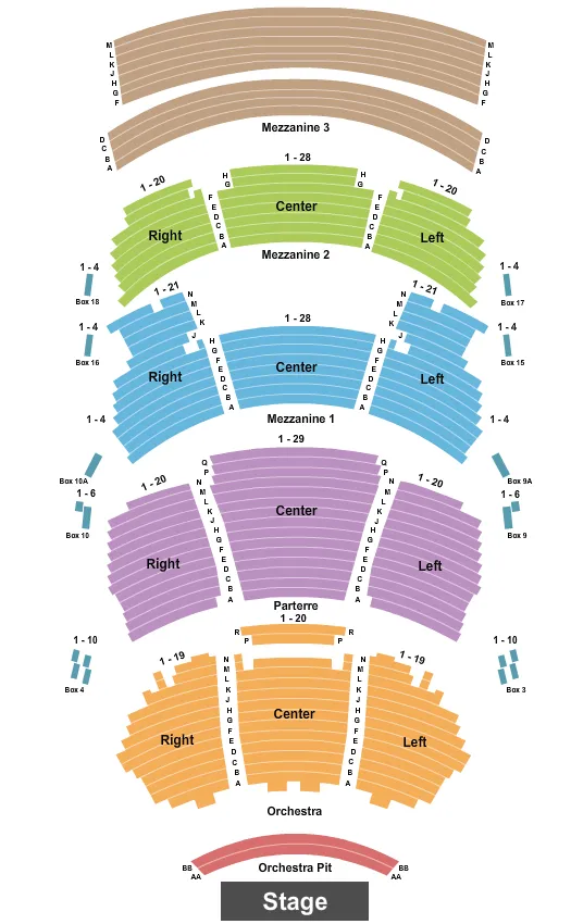 END STAGE Seating Map Seating Chart