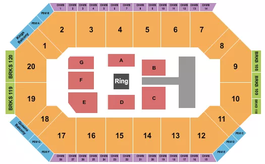 LEES FAMILY FORUM ALL ELITE WRESTLING Seating Map Seating Chart