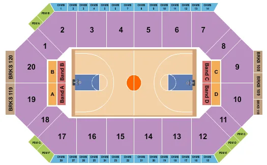 LEES FAMILY FORUM BASKETBALL Seating Map Seating Chart