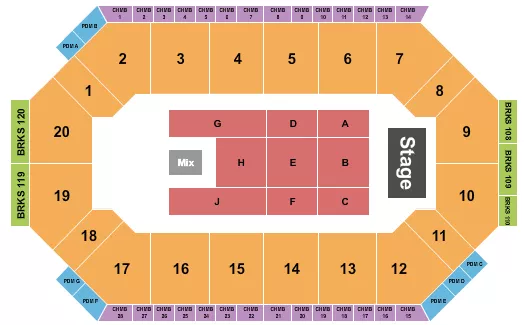 LEES FAMILY FORUM ENDSTAGE 2 Seating Map Seating Chart