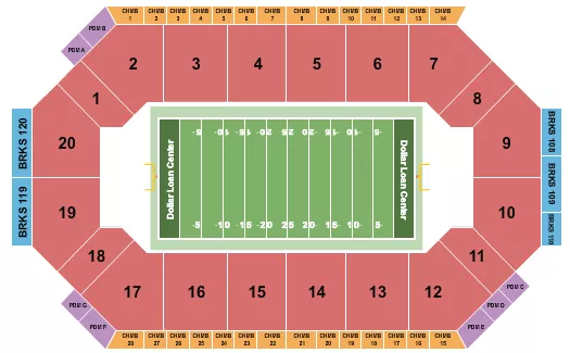 LEES FAMILY FORUM INDOOR FOOTBALL Seating Map Seating Chart