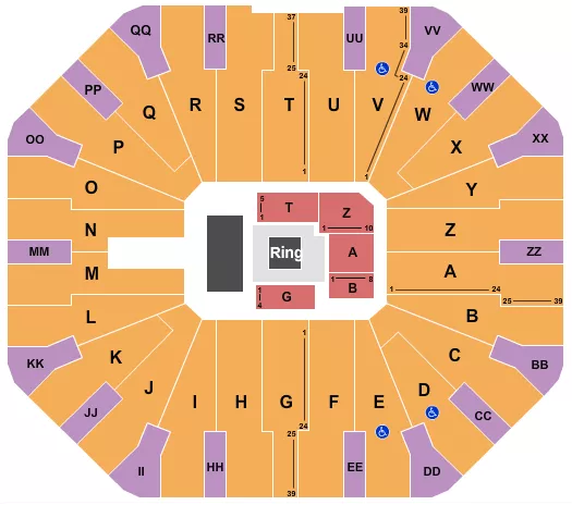 AEW Seating Map Seating Chart