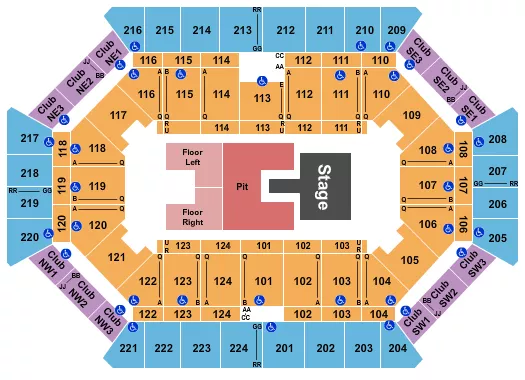 DONALD L TUCKER CIVIC CENTER BRANTLEY GILBERT Seating Map Seating Chart