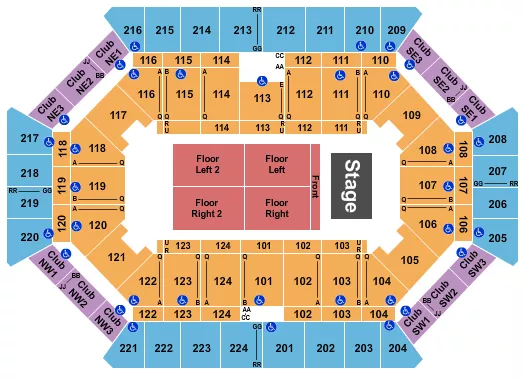 DONALD L TUCKER CIVIC CENTER ENDSTAGE 4 Seating Map Seating Chart