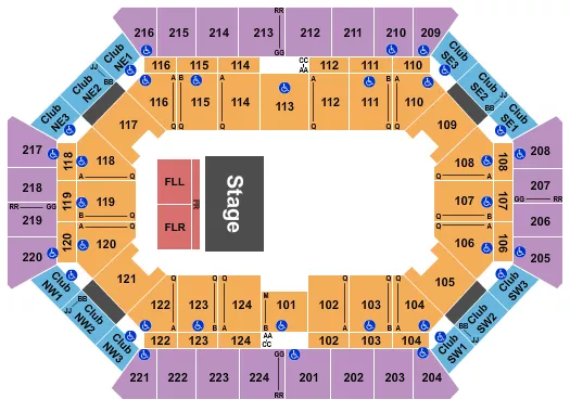 DONALD L TUCKER CIVIC CENTER HALF HOUSE CONCERT 2 Seating Map Seating Chart