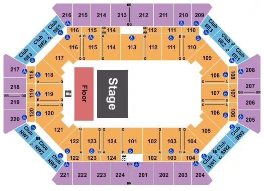 DONALD L TUCKER CIVIC CENTER QUARTER HOUSE Seating Map Seating Chart