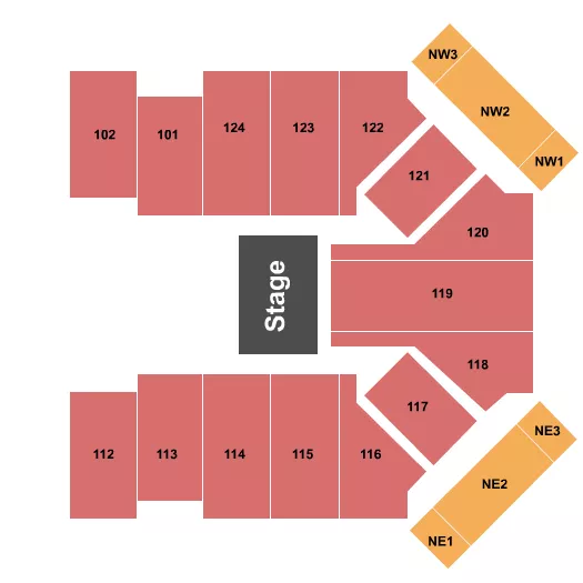 DONALD L TUCKER CIVIC CENTER ENDSTAGE HALF HOUSE 2 Seating Map Seating Chart