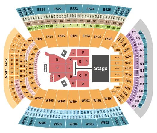 DONALD W REYNOLDS RAZORBACK STADIUM POST MALONE Seating Map Seating Chart