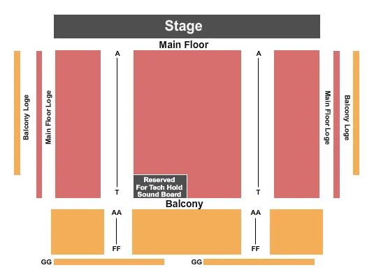 END STAGE Seating Map Seating Chart