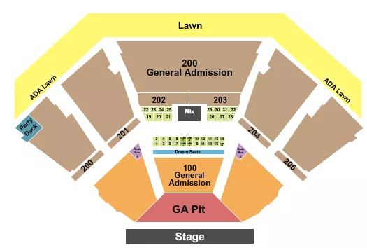 ENDSTAGE GA PIT 100 200S Seating Map Seating Chart