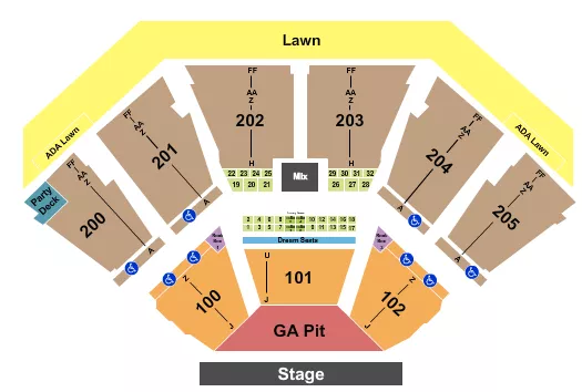 ENDSTAGE GA PIT ROW J Seating Map Seating Chart