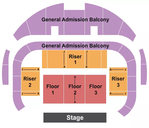 ENDSTAGE NO PIT GA BALC Seating Map Seating Chart