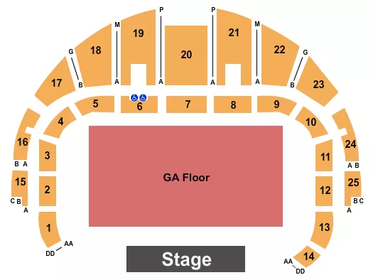 ENDSTAGE GA FLOOR Seating Map Seating Chart