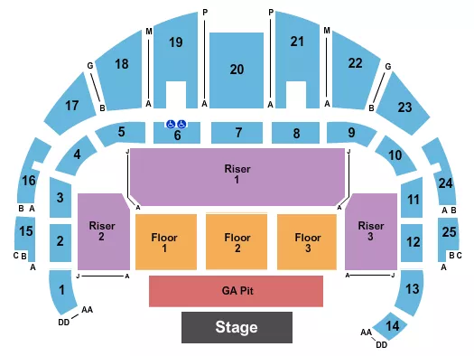 ENDSTAGE PIT Seating Map Seating Chart