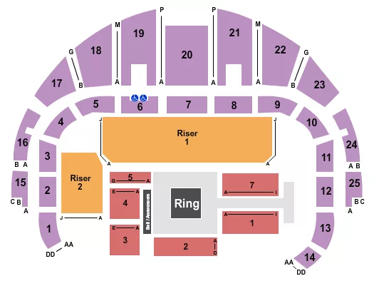 TNA WRESTLING Seating Map Seating Chart