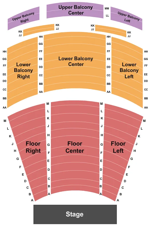 END STAGE Seating Map Seating Chart