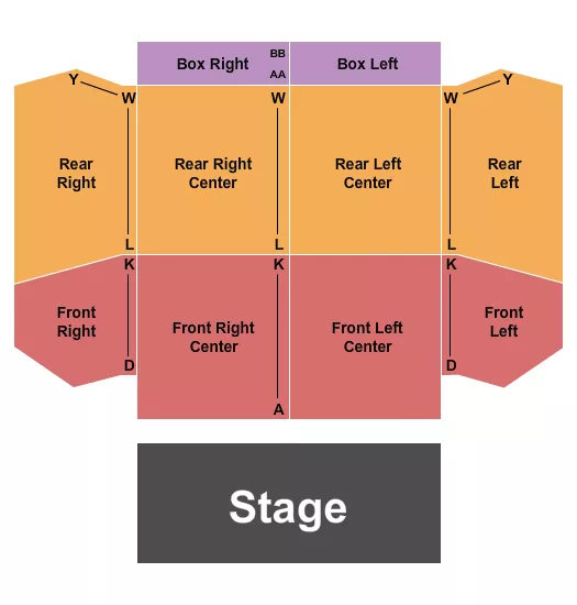 DOUBLETREE BY HILTON READING ENDSTAGE W VIP BOX L R Seating Map Seating Chart