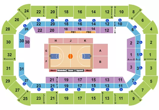 HARLEM GLOBETROTTERS Seating Map Seating Chart