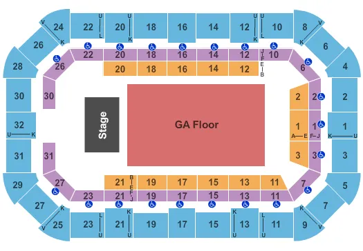 ENDSTAGE GA FLOOR Seating Map Seating Chart