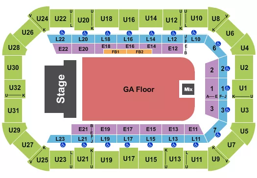 ENDSTAGE GA FLOOR 2 Seating Map Seating Chart