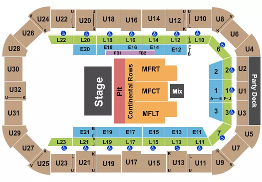 ENDSTAGE SMALL PIT Seating Map Seating Chart