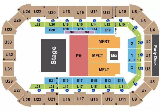 LEE BRICE Seating Map Seating Chart