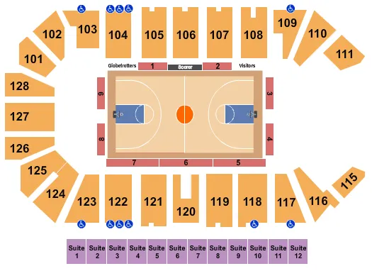 HARLEM GLOBETROTTERS Seating Map Seating Chart
