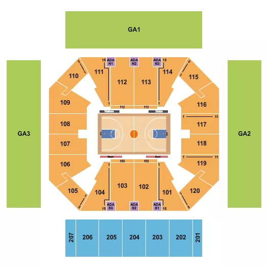 BASKETBALL 2 Seating Map Seating Chart