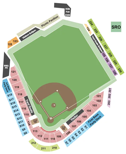 DUNKIN PARK BASEBALL Seating Map Seating Chart
