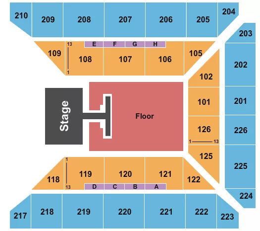 ENDSTAGE GA PIT W CATWALK Seating Map Seating Chart