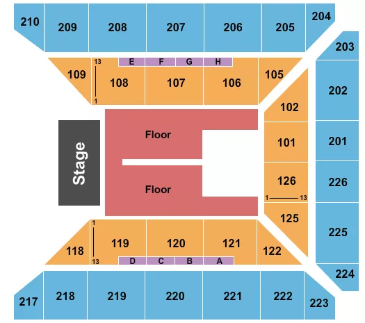 ENDSTAGE RSV FLR Seating Map Seating Chart