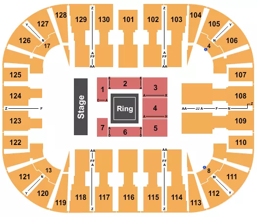 AEW Seating Map Seating Chart