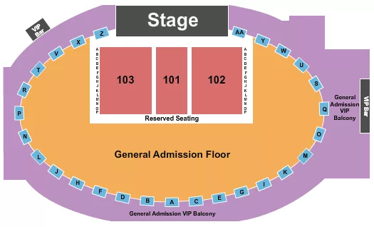 ENDSTAGE GA RSVD FLOOR Seating Map Seating Chart