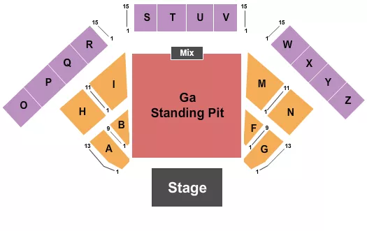 EASTERN STATES EXPOSITION THE BIG E XFINITY ARENA ENDSTAGE BIG PIT Seating Map Seating Chart
